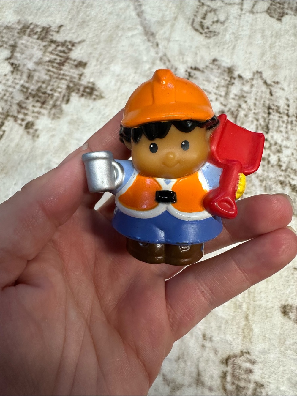 Fisher Price Little People 2009 Construction Worker Toy Figure